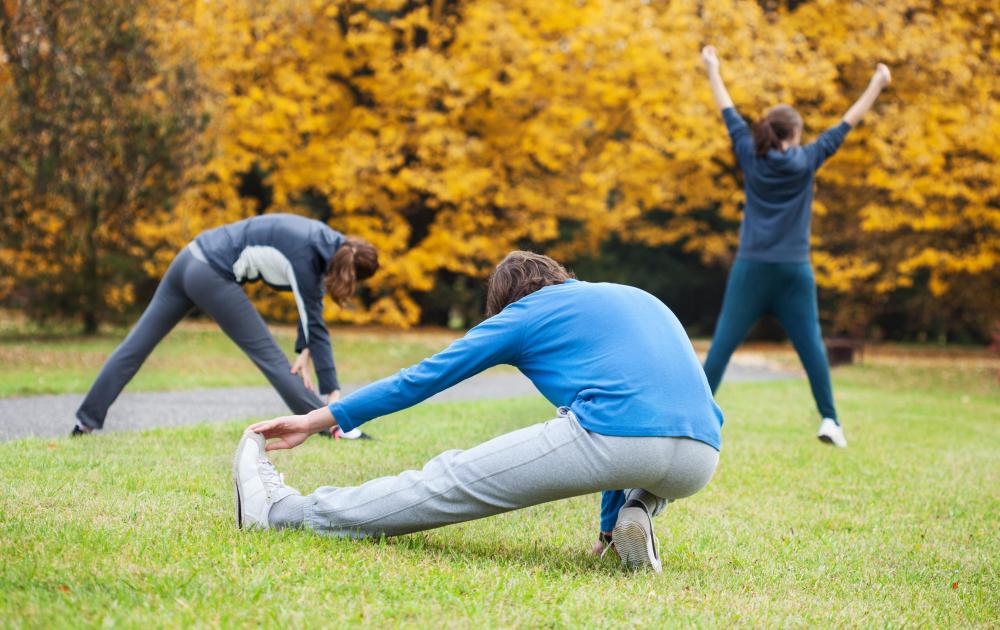 Standing hamstring stretches should be performed daily.