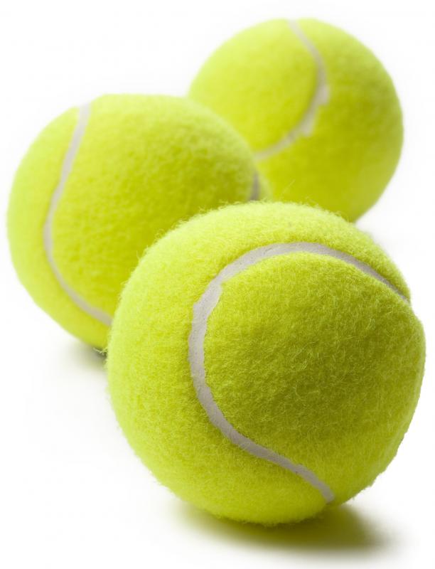 A tennis ball hopper makes it easier to pick up stray tennis balls.