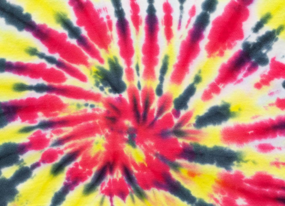 Tie-dyed t-shirts were popular in the 60s.