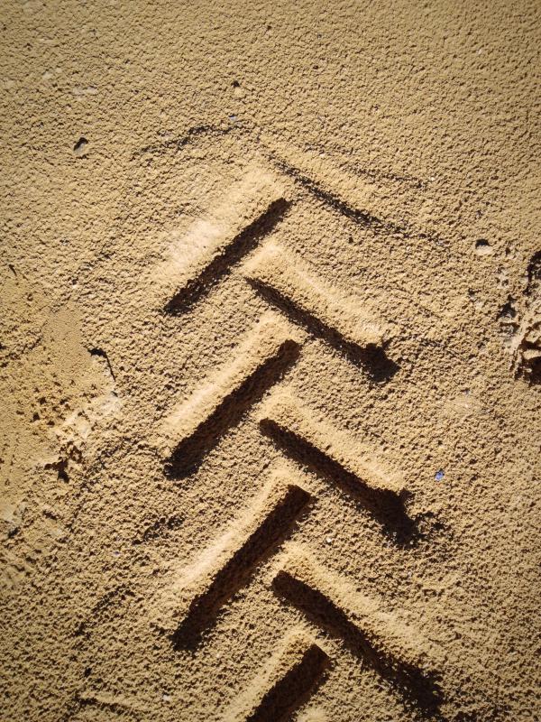 Tire tracks, found at a crime scene, are analyzed in forensics.