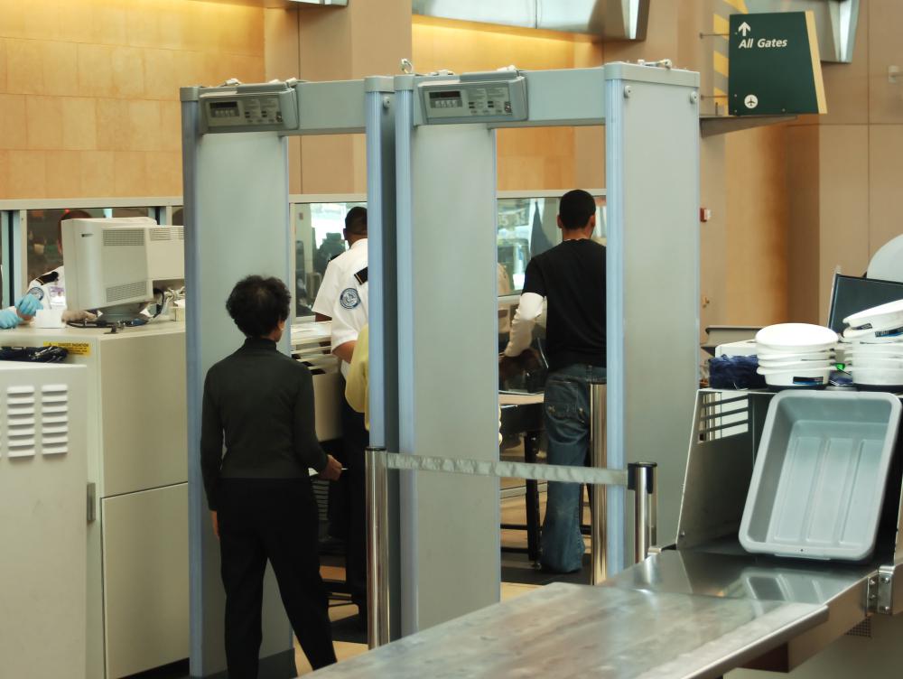 Carry-on bags are screened at airports with a type of advanced imaging technology.