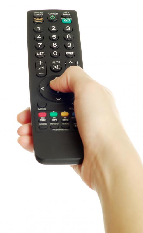 TV remote control with an infrared bulb.