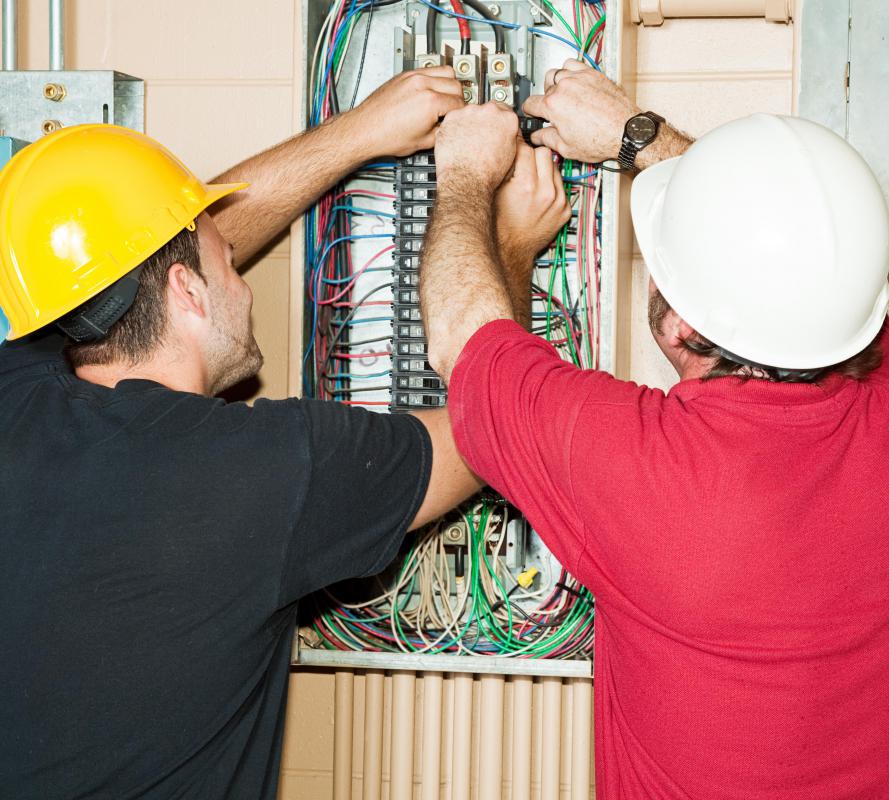 Circuit breakers control the amount of amperes sent through electrical wiring.