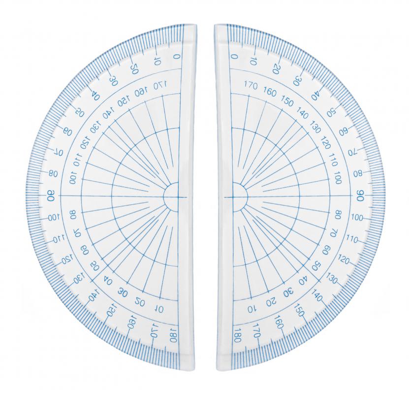 Two acrylic protractors.