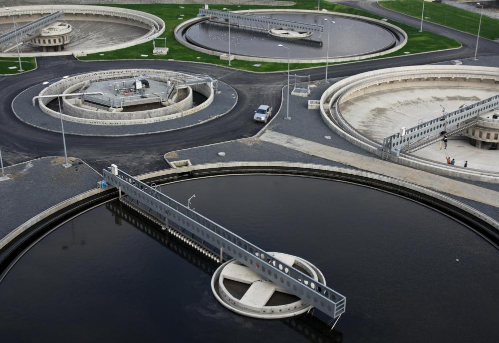 Water treatment facilities are used to scrub pollutants from the water supply.