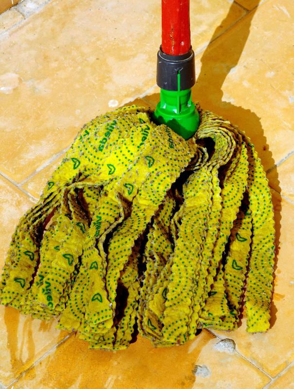 Vinyl flooring can be easily cleaned with a wet mop.