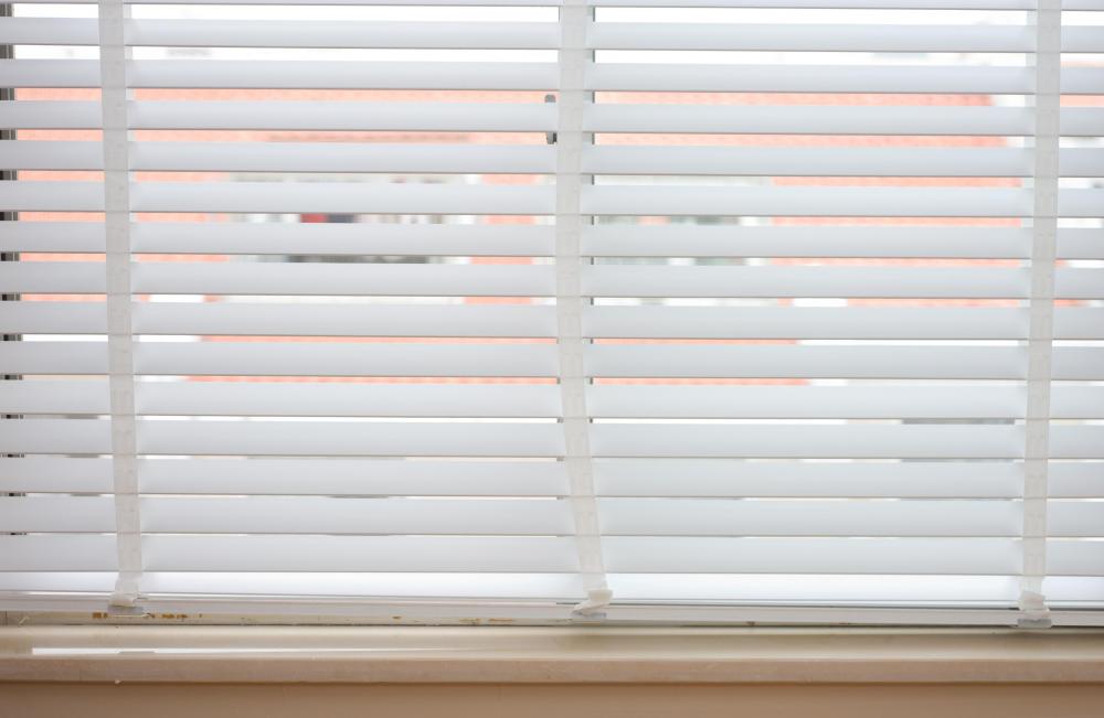 White plastic blinds.