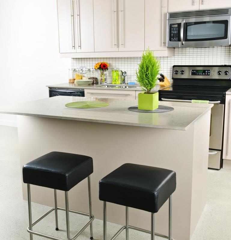 Sealed concrete resists corrosion and chemicals, which makes it ideal for kitchens.