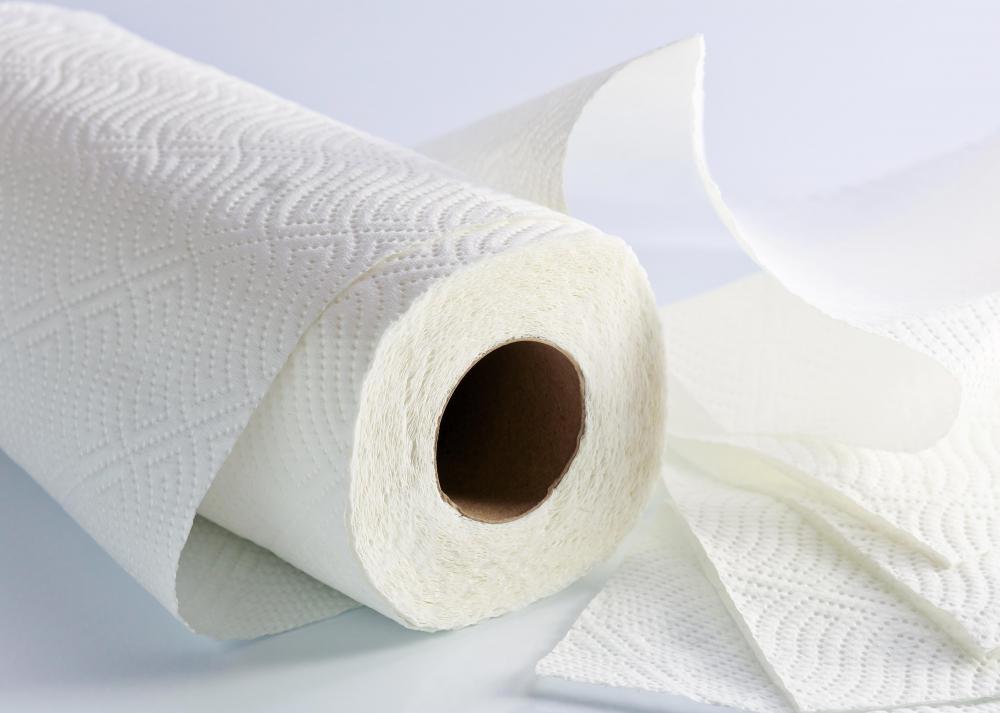 Blotting stains with paper towels is typically the first step in removing them.