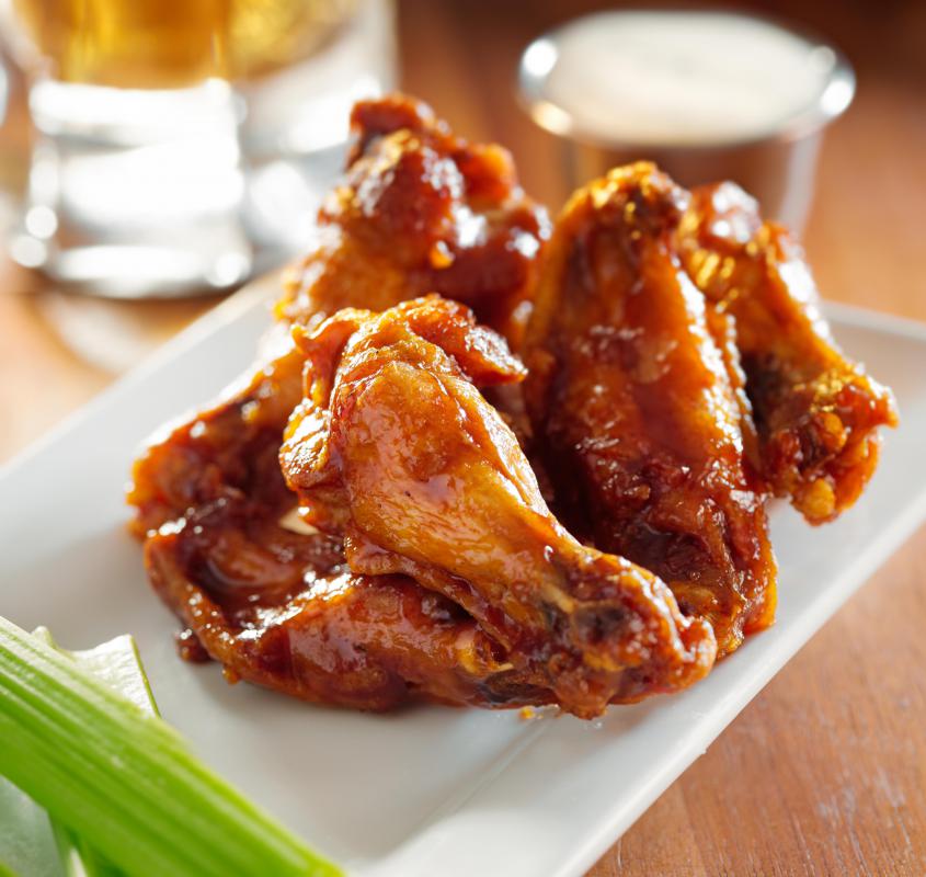 Chicken wings are commonly featured during competitive eating.