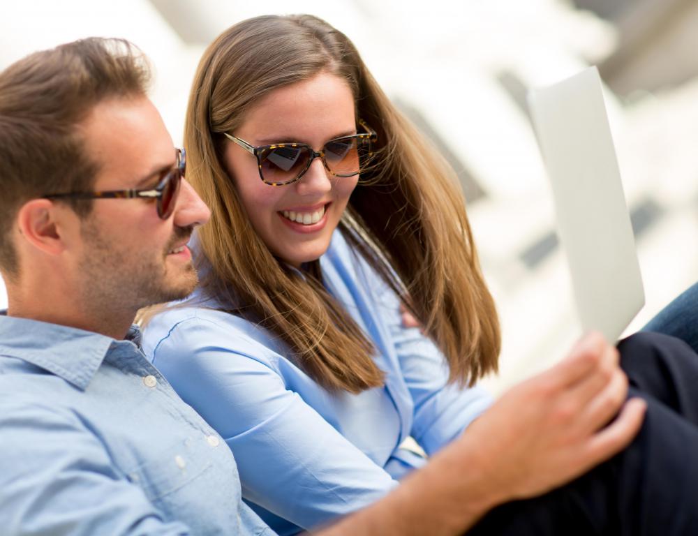 Polarized lenses make working on a computer easier on a person's eyes.
