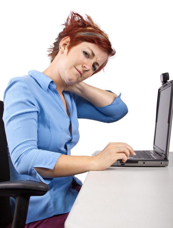 Holding the head at odd angles for several hours a day can cause chronic neck strain.