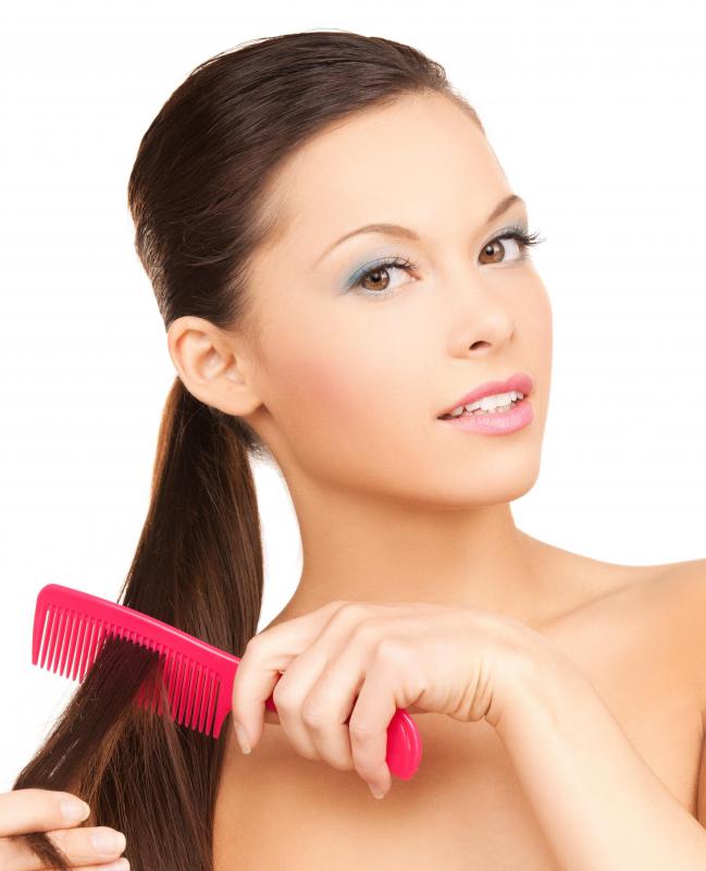 A cream rinse can be combed through tangled hair with a wide toothed comb.