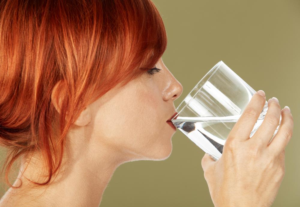 Increasing one's water intake may help prevent the need to strain when having a bowel movement.