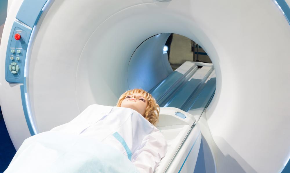 An MRI scan of the brain can help in diagnosing an enlarged pituitary gland.