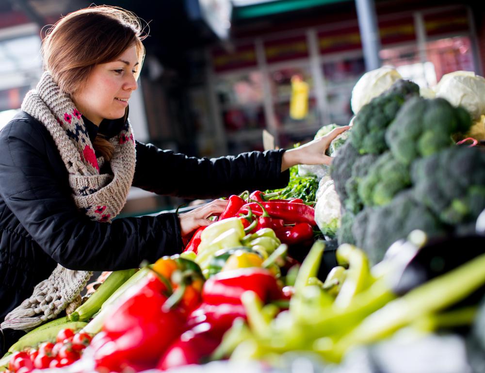 Vegetables and other produce are bought and sold in agricultural markets of all sizes.