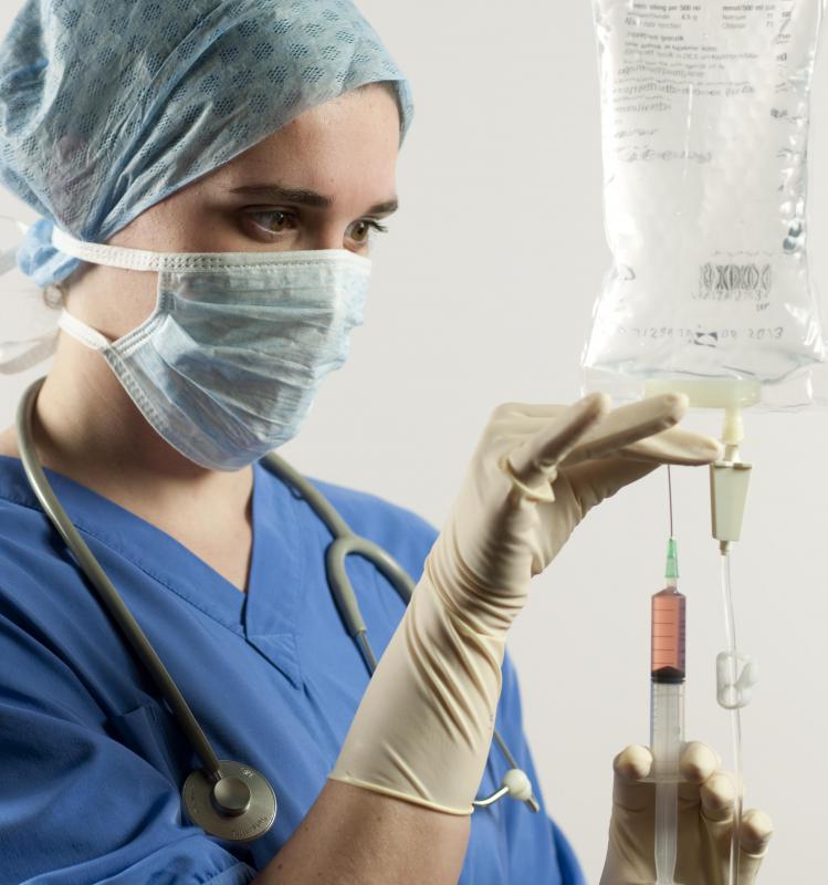 Intravenous saline must be administered by an experienced medical professional.