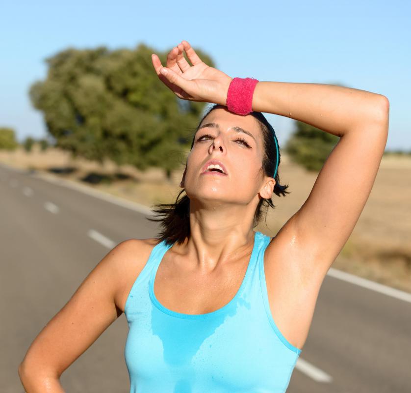 When stimulated by exercise or heat, an eccrine sudoriferous gland secretes a watery fluid similar in chemical composition to plasma.