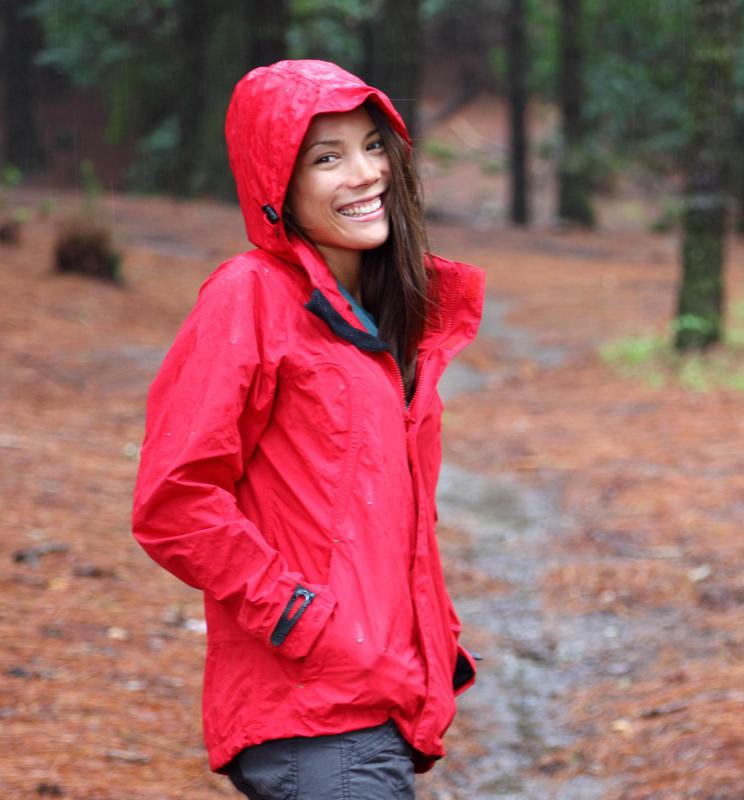 Raincoats should both be watertight and able to wick away moisture.