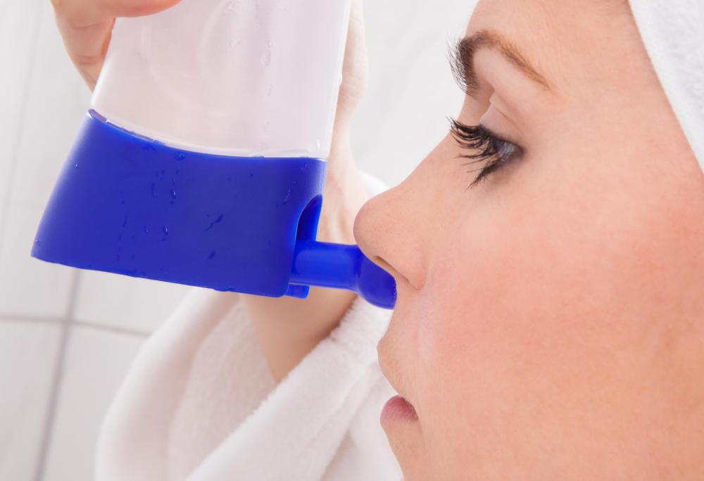 Some people treat the symptoms of rhinitis by flushing the nasal passages with a neti pot or other similar device.