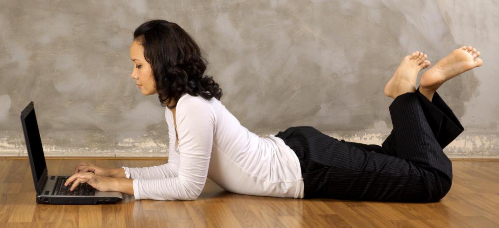 A person in prone position.