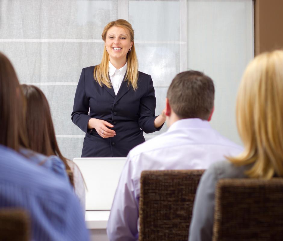 Formal diction may be utilized in business presentations.