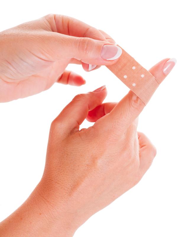 Adhesive bandages are useful for finger cuts.