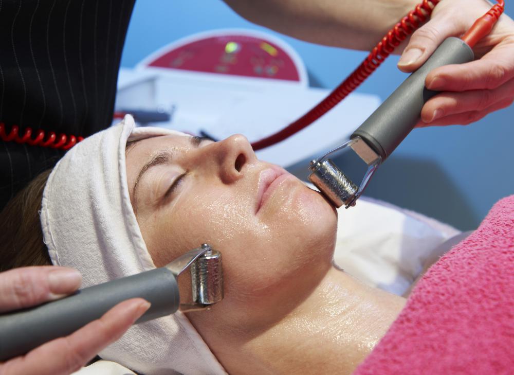 An ultrasonic facial treatment may be performed to create clearer, more youthful looking skin.