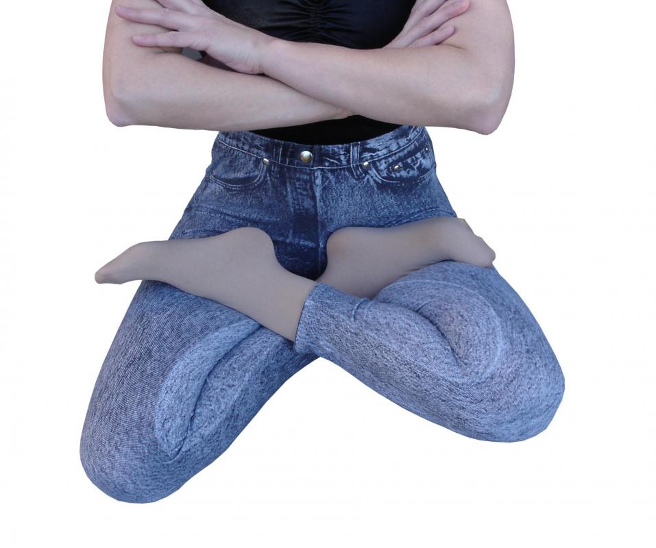 Stretch jeans are composed of cotton and spandex.