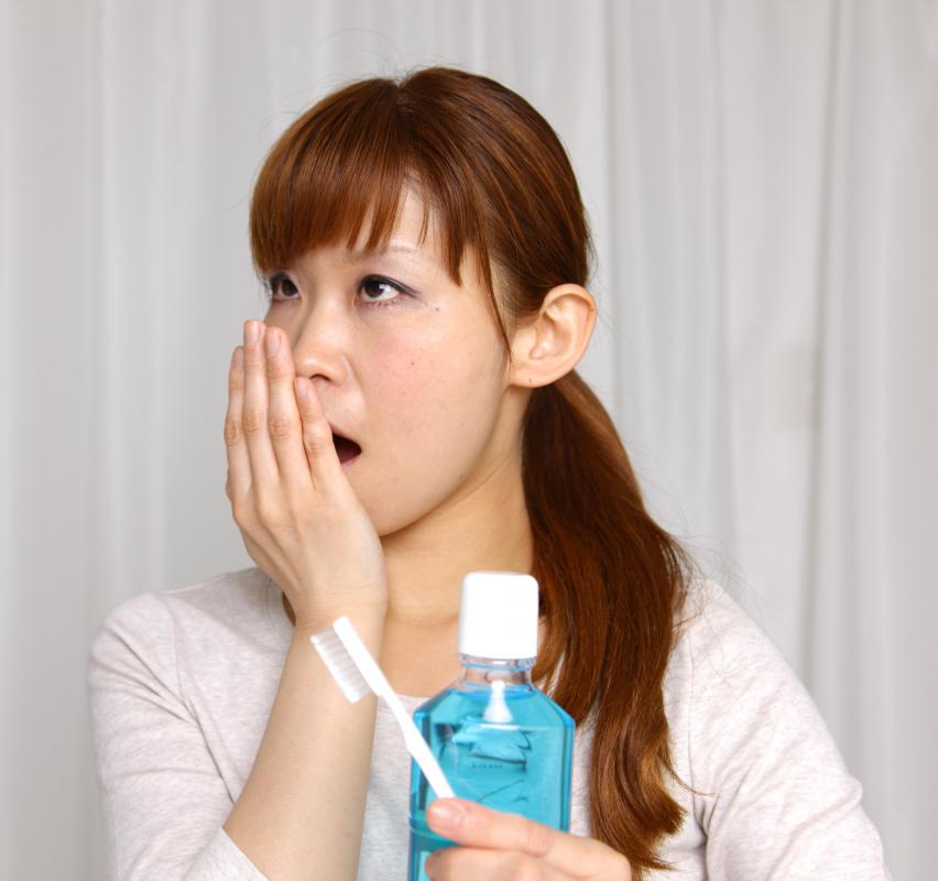 Mouthwash may help freshen a person's breath.