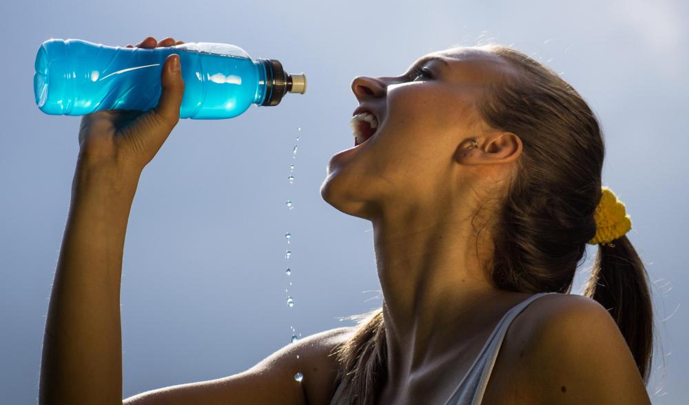 Sports drinks are enhanced with electrolytes and sugars to replace those lost during strenuous exercise.