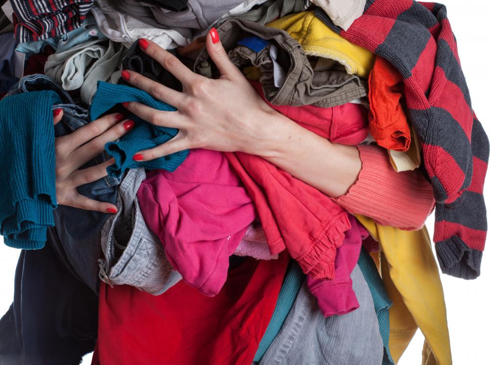 Biodegradable soap may be used on clothing.