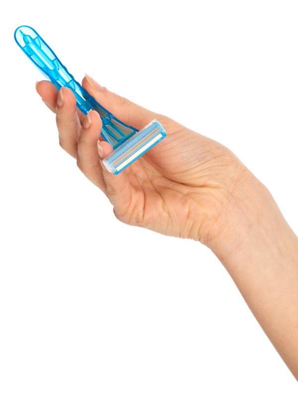 Hair may be removed from the genitals using a sharp razor.