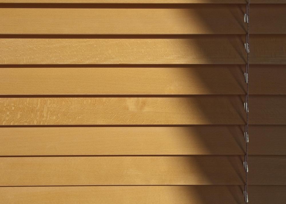 Wooden blinds.