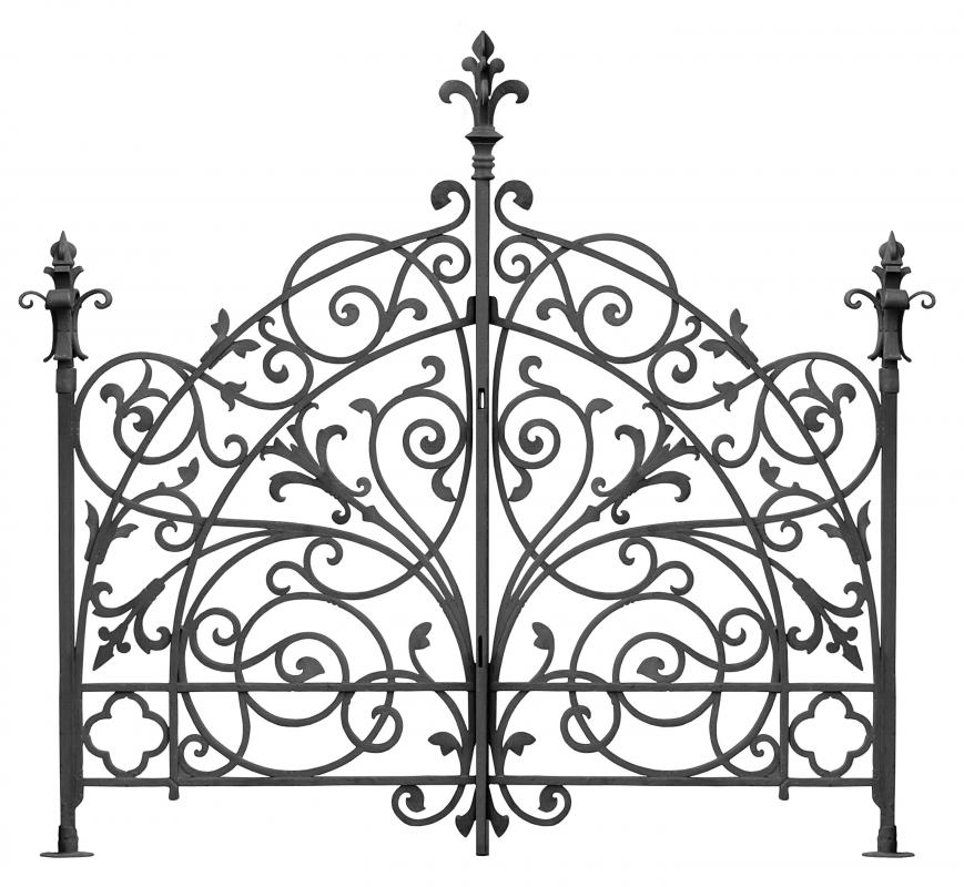 Wrought iron is often used to make decorative fences and gates.