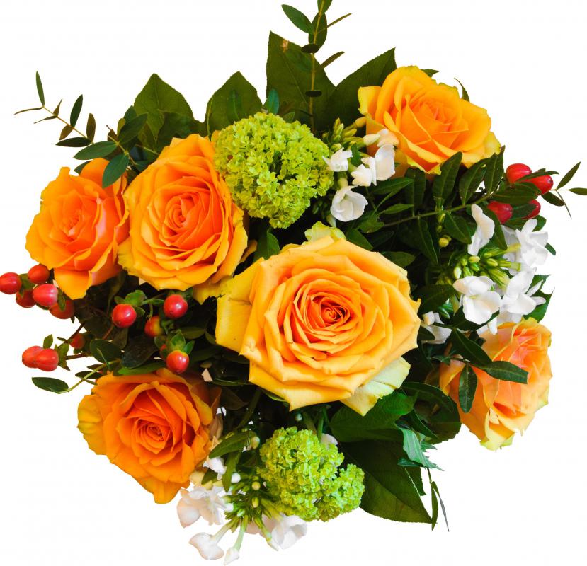 Flower arrangement strives for unity and balance in creating a pleasant display of fresh, dried or silk flowers.