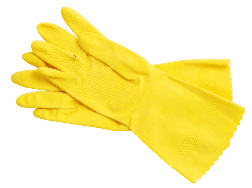 Rubber gloves should be worn when cleaning soot.