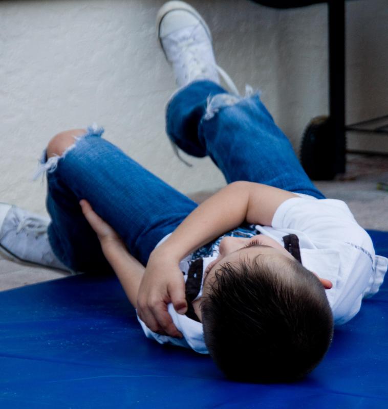 A torn bicep may occur as a result of a fall.