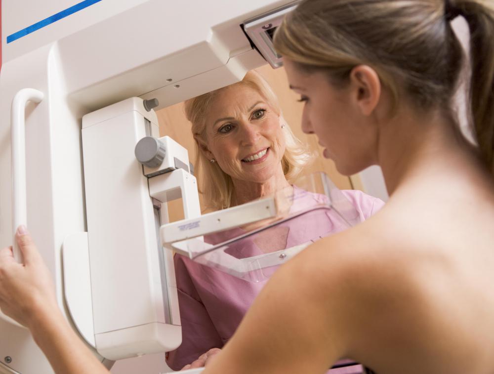 Scar tissue in the breast may develop as a result of radiation therapy for breast cancer, which can be detected through a mammogram.