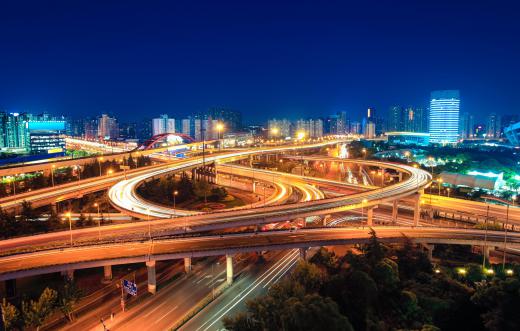 Using ramps and bridges at points where roads cross each other is intended to improve traffic flow.