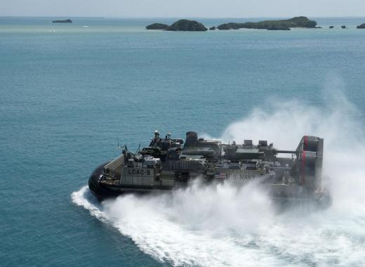 Hovercrafts fill plenum chambers with air when they hover above the sea or land.