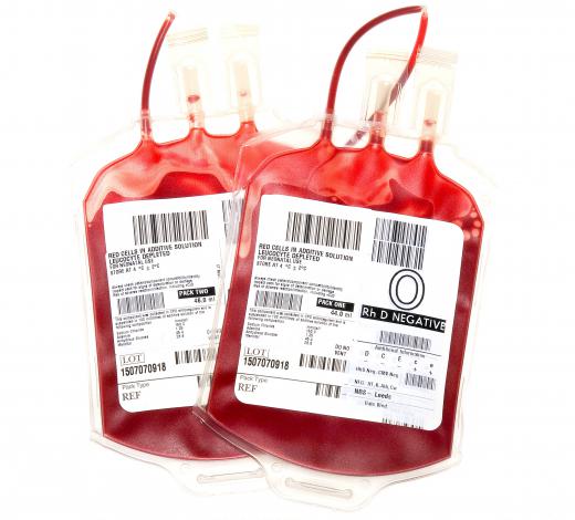 Two packs of O- blood, which can be transfused to anyone.