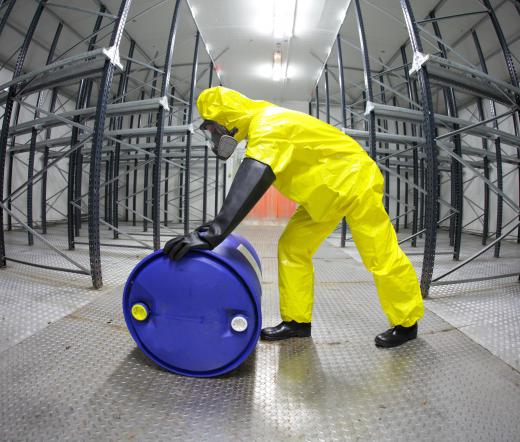 Sometimes the decontamination process involves the physical handling of a hazardous material.